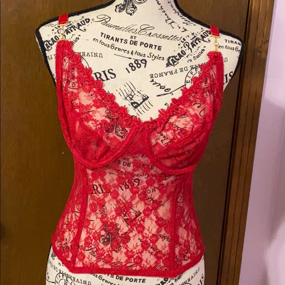 Red Lace Bodice 40C
